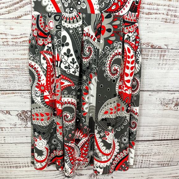 LulaRoe Amelia Black, Gray, Red, and White Fit and Flare Dress, EUC, Size XS - Picture 3 of 11